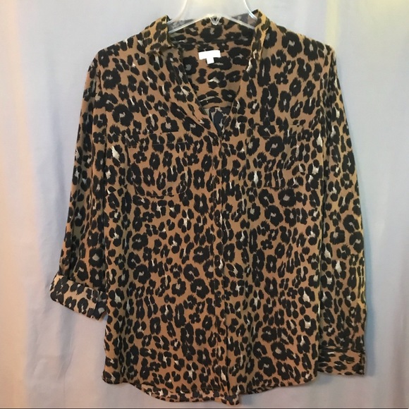 talbots leopard blouse